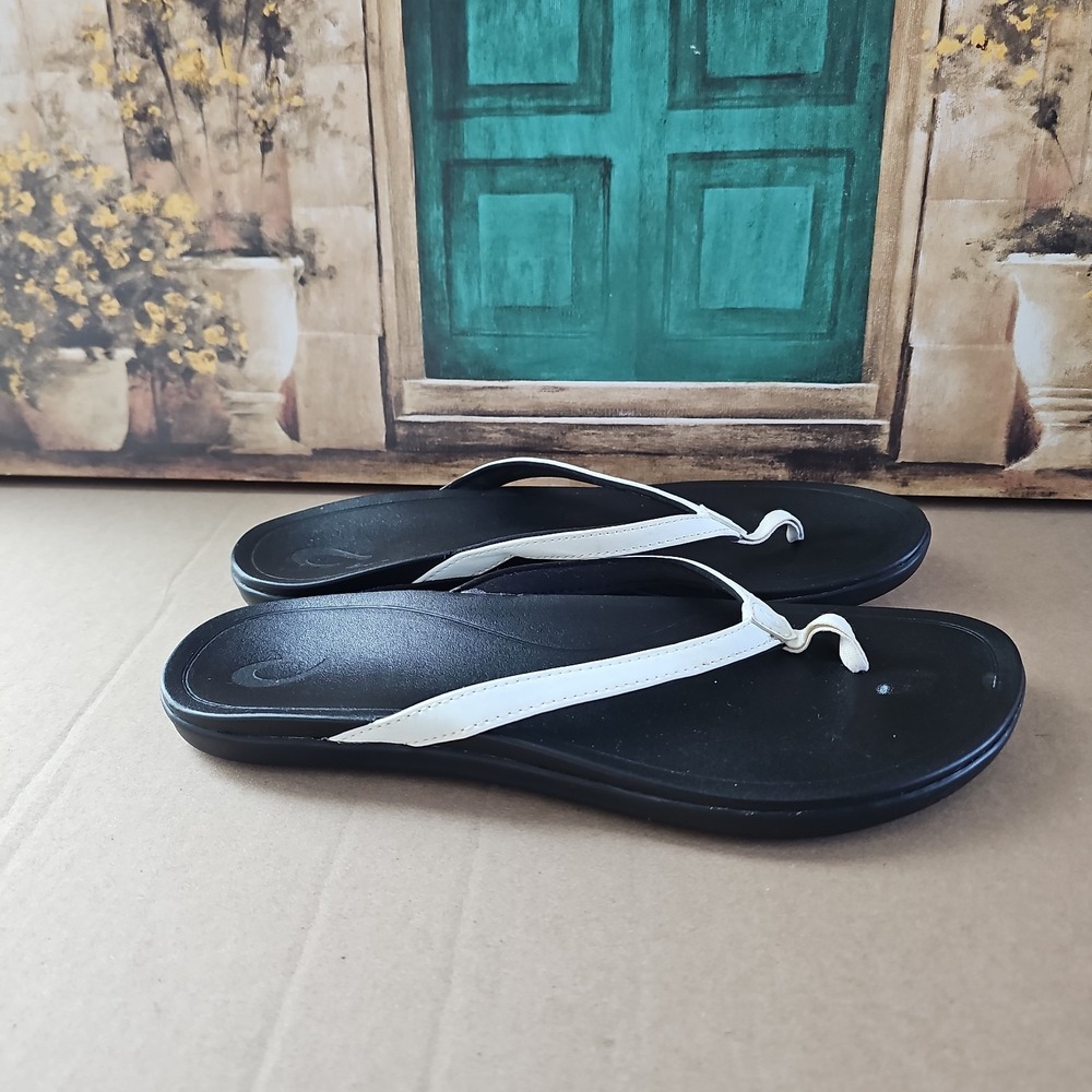 OLUKAI Women's Ho `Opio Leather Sandals  Size US 10/EURO 40 - Picture 4 of 7